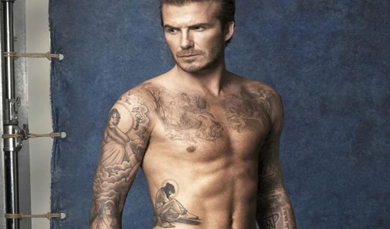 Hình xăm của Beckham trên ngực