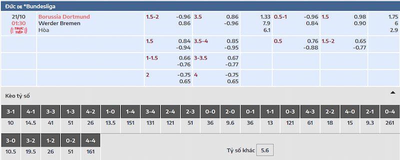 Nhận định trước trận đấu Dortmund vs Werder Bremen