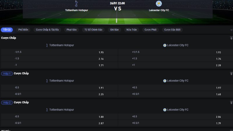 Tottenham vs Leicester 