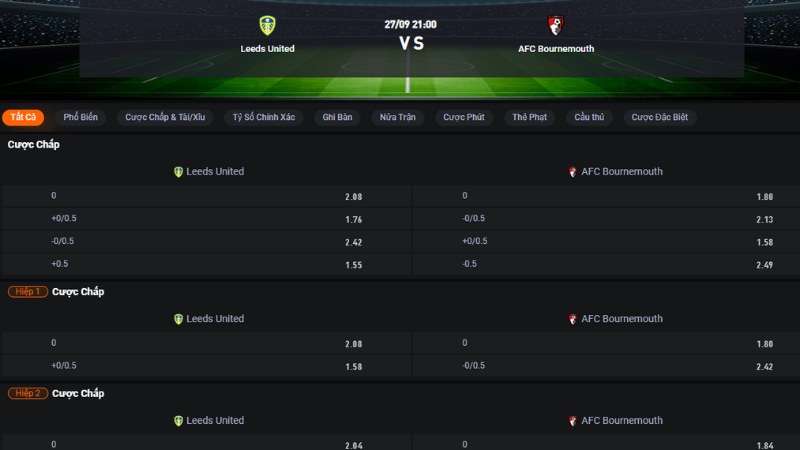 Leeds vs Bournemouth