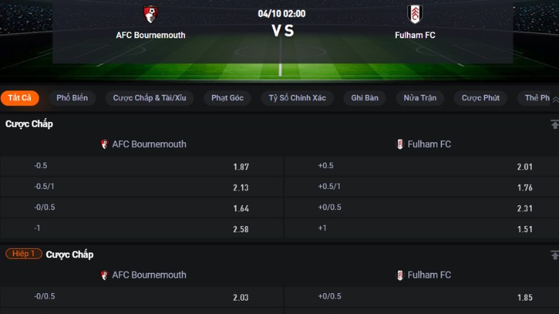 Bournemouth vs Fulham