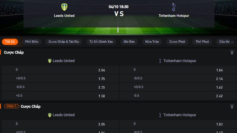 Leeds vs Tottenham