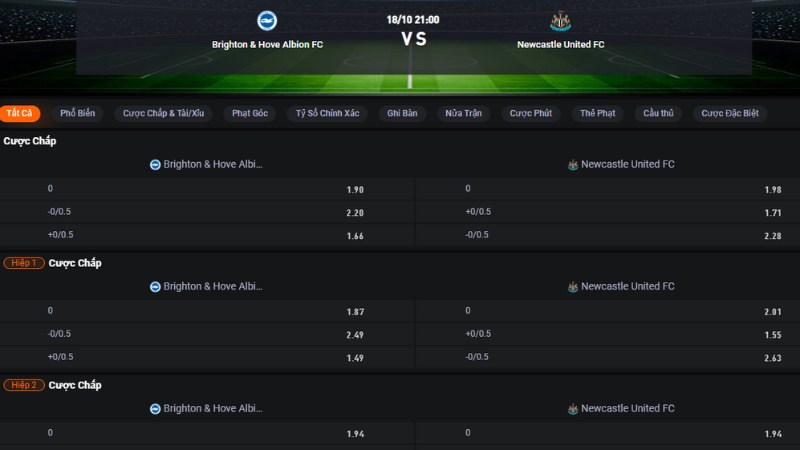 Brighton vs Newcastle