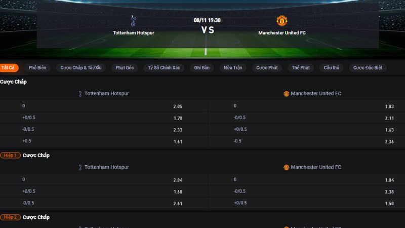 Tottenham vs Man Utd