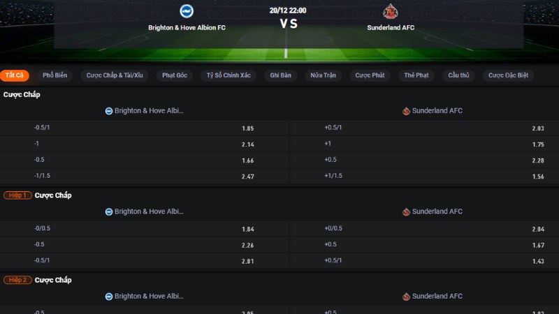Brighton vs Sunderland 